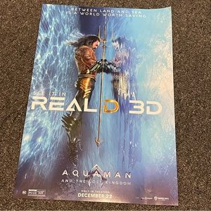 New Aquaman And The Lost Kingdom 2023 Mini Movie Poster Real D 3D Theater